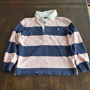 Polo by Ralph Lauren Kids Pink and Navy Striped Polo